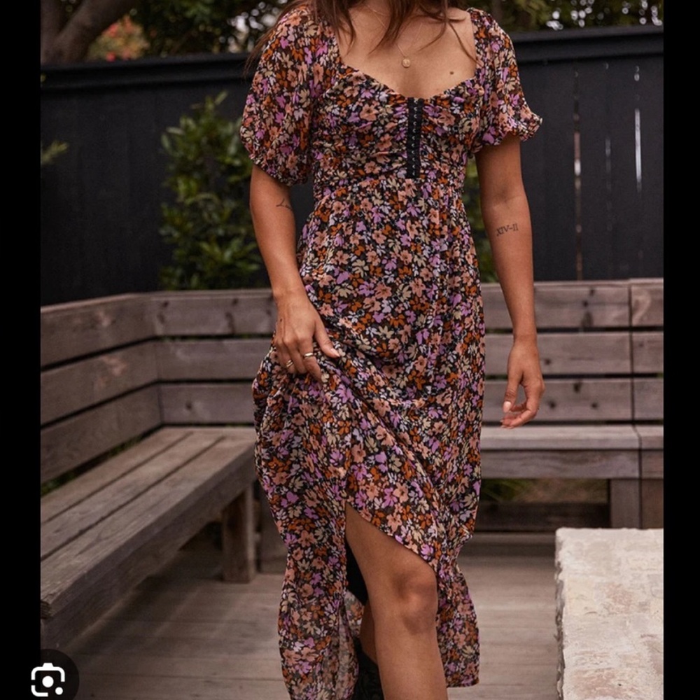 Saltwater LUXE Sedona Pink and Red Midi Dress